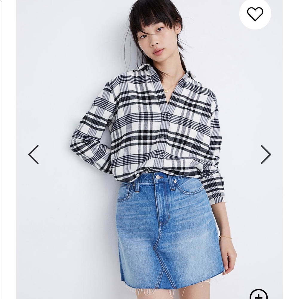 Madewell rigid a line denim skirt